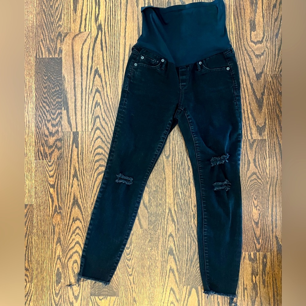 Women's Gap Maternity Black Jeans Skinny Stretch Denim Size 27